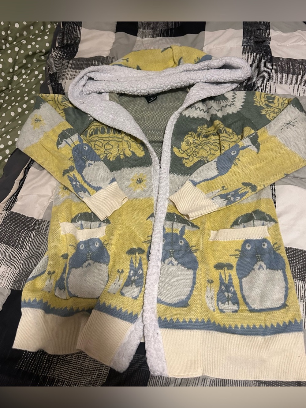 Her Universe Totoro Hooded Cardigan in Yellow, Blue, Cream
